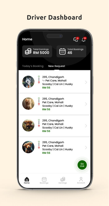 Pet-Care-Driver-Dashboard