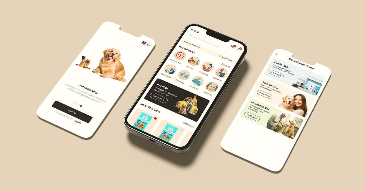 Pet Care screens Pet Care screens